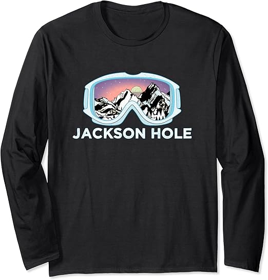 Jackson Hole Ski Design / Jackson Hole, WY Skiing Snow Gift Long Sleeve
